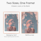 Homeforia 13x19 Picture Frame Rose Gold, High End Metal 13x19 Poster Frames with Mat 11x17 inch Photo, 13 x 19 Rose Gold Frame Matted to 11 by 17 Print, 19x13 Frame, Tempered Glass, Wall Kit, Set of 1