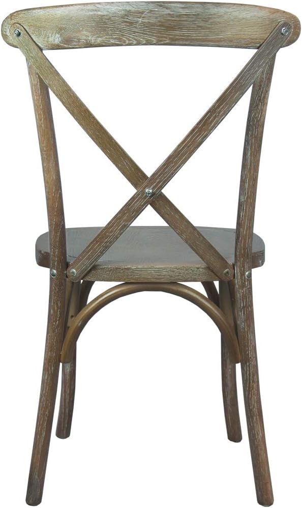 EMMA + OLIVER 2-Pack Medium with White Grain X-Back Chair