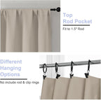 Simplebrand Ava Stone Short 30 Inches Blackout Curtain 2 Panels Set, Half - Image 5