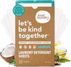 Kind Laundry Detergent Sheets with Stain-Fighting Enzymes - Plant Powered Eco-Friendly Laundry Soap Sheets - Home or Travel Laundry Detergent - Ocean Breeze, 32 Loads (Mom's Choice Award Winner)