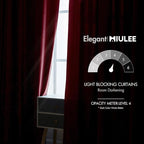 MIULEE Velvet Curtains 52x84 inches 2 Panels Burgundy Red Blackout Curtains | - Image 5
