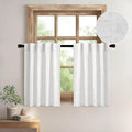 MIULEE Bleached Linen Kitchen Curtain 30 Inches Length 2 Panels Farmhouse | by MIULEE