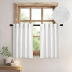 MIULEE Bleached Linen Kitchen Curtain 30 Inches Length 2 Panels Farmhouse | by MIULEE