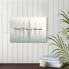 Nautical Sailing Picture Wall Art - Coastal Sailboat Canvas Ocean Ship Prints Sea Level Boat Painting Artwork for Bathroom