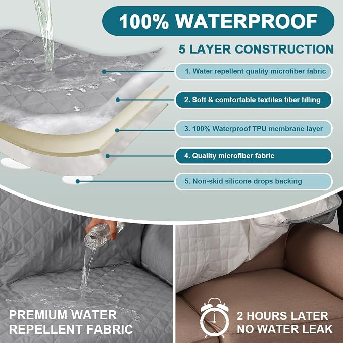 Turquoize 100% Waterproof Couch Cover Sofa Covers - Image 3