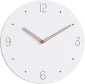 Stephanie Imports Modern Minimalist Wood on White Silent Wall Clock