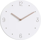 Stephanie Imports Modern Minimalist Wood on White Silent Wall Clock