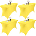 4Pack Spandex Waterproof Table Covers 4ft，Spandex 4ft Waterproof Table Cover for Party,Wedding, Banquet, and Events(Yellow)