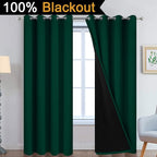 Yakamok Dark Green 100% Blackout Curtains 84 Inches Long 52" Wide 2 Panels | - Image 2