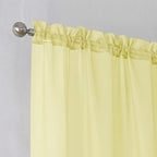Simplebrand Light Yellow Rod Pocket Top Solid Voile Sheer Curtains - Image 7