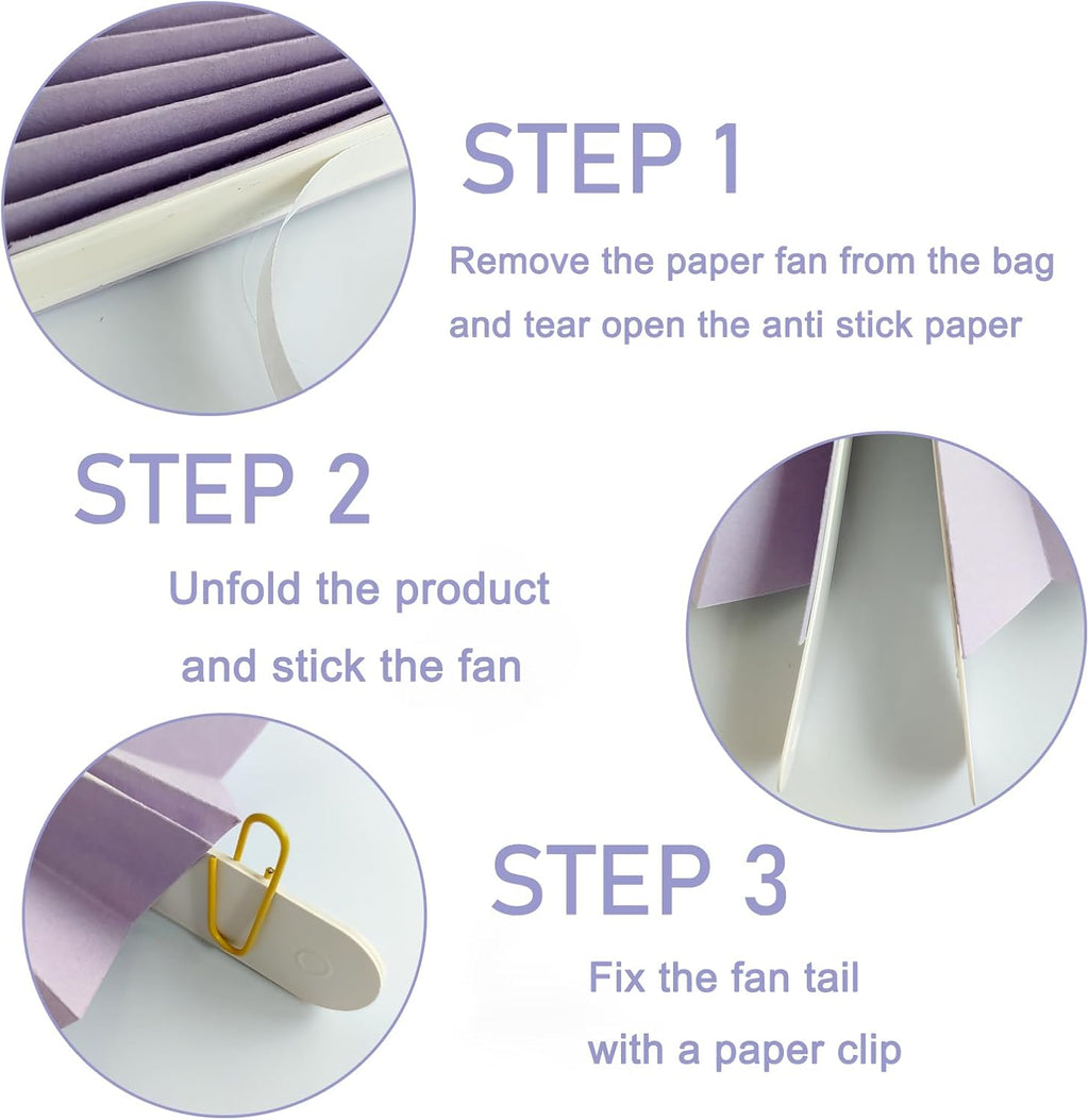Purple Birthday Decorations,DIY Purple Paper Fans Hanging Decoration ,Party Decorations for Adults 12in,Little Mermaid Party Decor,Baby Shower Decorations 30 Color DIY Set (Light Purple)