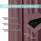 NICETOWN 100% Blackout Blinds, Dry Rose, Laundry Room Decor Window Treatment - Image 6