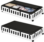 2 Pack Bamboo Under Bed Storage with Wheels, 39”x20”x7.8” Lager Under Bed Storage Containers (White)