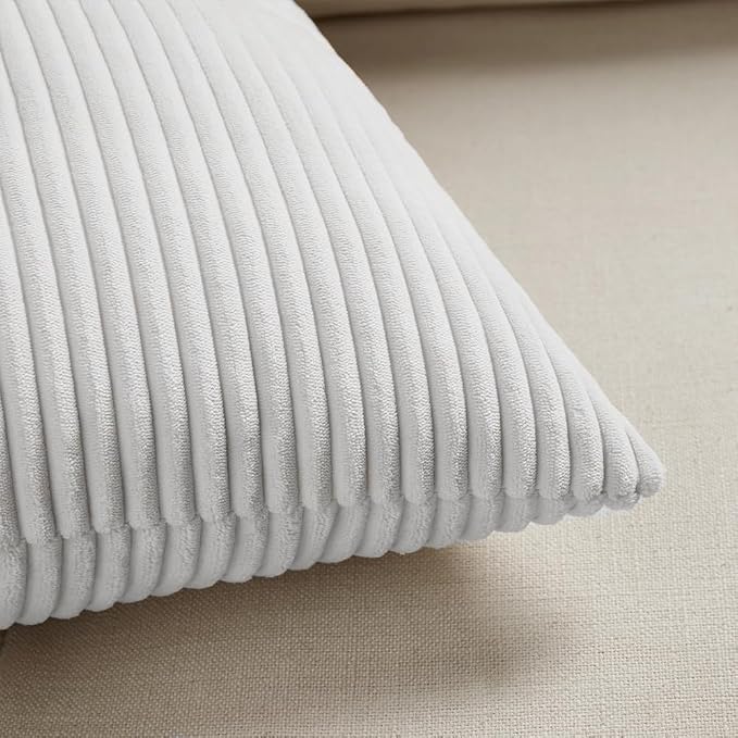 Fancy Homi 2 Packs White Lumbar Decorative Throw Pillow Covers 14x24 Inch - Image 5