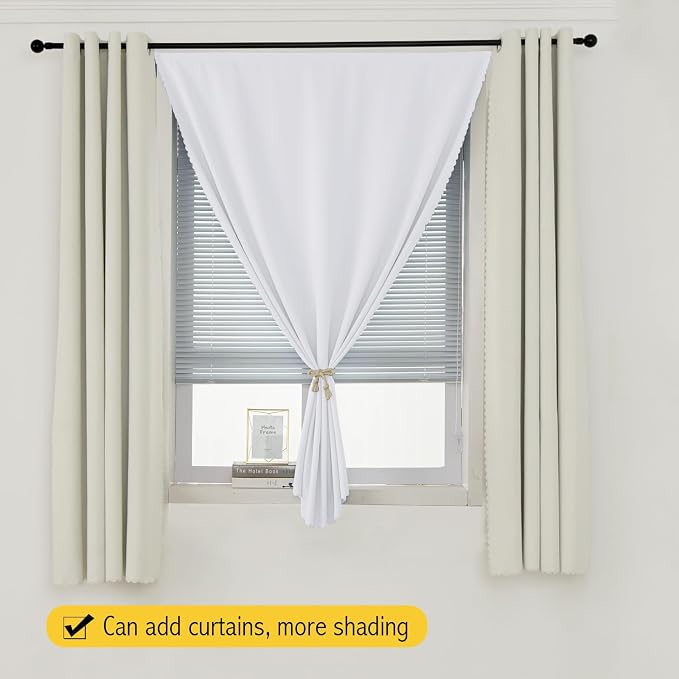 Room Darkening Curtains with Adhesive Backing Tool Free Hanging Window Drapes - Image 8