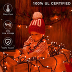 AmyHomie 300LED Orange Halloween String Lights with UL Certified, Waterproof Fall Lights Outdoor Indoor Fall Decor Fairy String Lights for Party, Thanksgiving Day, Holiday Decoration(Orange)