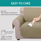 U-NICE HOME Large Sofa Cover Reversible Couch Cover, Light Camel/Beige | - Image 5