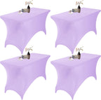 4Pack Spandex Waterproof Table Covers 4ft，Spandex 4ft Waterproof Table Cover for Party,Wedding, Banquet, and Events(Lavender)