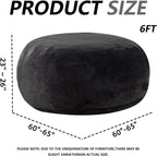 6FT,Oversized Bean Bag Chairs for Adults,Giant beanbag with Filler Included，Fluffy Memory Foam,Soft and Comfy Corduroy Fabric,Gaming Chairs Suitable for Living Room and Bedroom (Black, 6 Foot)