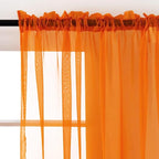 SpaceDresser Orange Sheer Curtains 4 Panels Rod Pocket Semi-Sheer Curtain 45 - Image 3