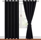 Blackout Curtains for Bedroom, 60 x 84 Inches Long, 2 Panels, Window Curtains by Hiasan