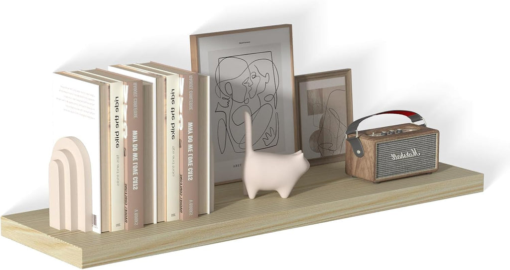 40 Inch Floating Shelf 1 Pack Large Floating Shelves for Wall No Drilling Accessories Included Deep Wall Shelves for Living Room Kitchen Farmhouse 40" W x 12" D x 1.2" Oak
