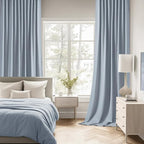 MIULEE Light Blue Back Tab Blackout Curtains 52x90 Inch Long 2 Panels Set | Rod - Image 2