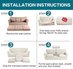 Turquoize 4 Piece Sofa Covers for 3 Cushion Couch Sofa Slipcover Soft Couch - Image 7