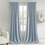 MIULEE Light Blue Back Tab Blackout Curtains 52x108 Inch Long 2 Panels Set | by MIULEE