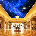 Custom Galaxy Murals Stars Peel and Stick Wallpaper Natural Landscape Night View Ceiling Wall Paper for Living Room 3D Wall Mural