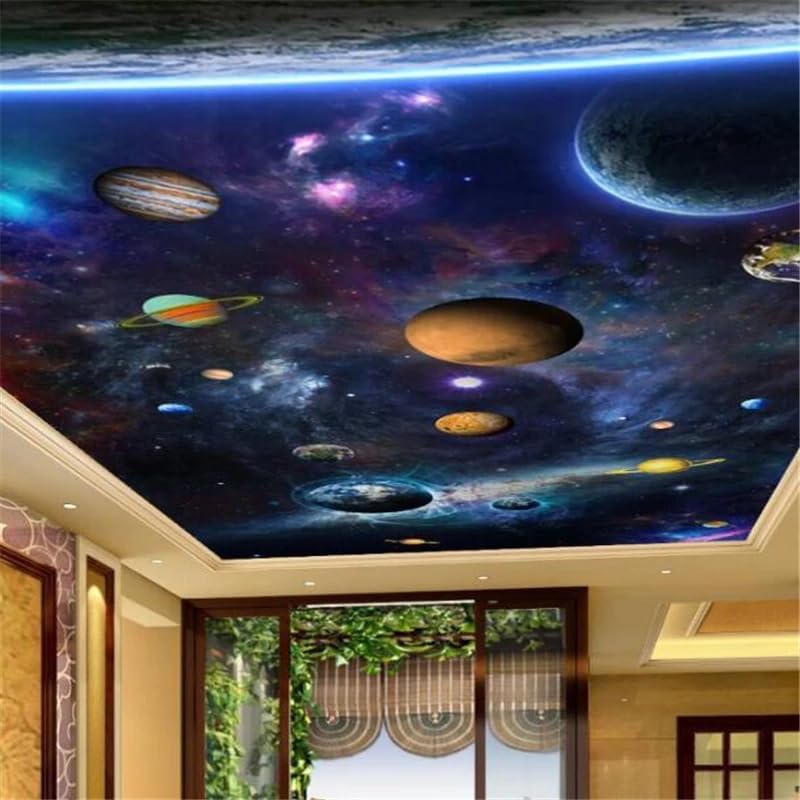 Custom Wallpaper Universe Wallpaper Space Planet 3D Mural Living Room Bedroom Ceiling Mural Galaxy Wallpaper