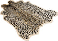 Leopard Print Area Rug Faux Cowhide Skin Fur Non-Slip Cheetah Rug Small Accent by Huichenxing2021FURSTORE
