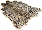 Leopard Print Area Rug Faux Cowhide Skin Fur Non-Slip Cheetah Rug Small Accent by Huichenxing2021FURSTORE