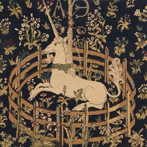 Charlotte Home Furnishings Decorative Pillow Covers for Couch 13X13 in Unicorn Throw Pillow Covers for Sofa Tapestry Square Pillow Cases for Bed Living Room Soft European Cotton Jacquard Woven