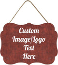 Personalized Wooden Welcome Sign Front Door Decor - Customized Text/Images - Farmhouse Style - 11.2 * 8 Inch
