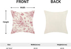 CXMEIFLY Hot Pink Spring Pillow Covers 20 x 20 Inch Set of 2 for Chinoiserie Flowers Decor Throw Pillows Floral Leaves Seasonal Plant Outdoor Decorative Cushion Cases for Couch Bed Decorations