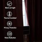MIULEE Velvet Curtains 52x108 inches 2 Panels Dusty Rose Pink Curtains | Luxury - Image 5