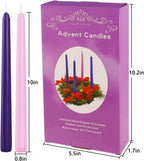 16 Pack Advent Taper Candles Premium Hand Dipped 10in Unscented Christmas Taper Candles - Ideal for Seasonal Celebrations, Holidays, Church, Celebration, Party