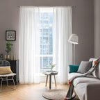MIULEE White Window Sheer Curtains 2 Panels Width 42 x Length 84 Inches | Window by MIULEE