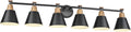 FEMILA Black 6 Light Bathroom Vanity Light, Vintage Bathroom Light Fixtures Over Mirror, E26 Base, 4FG59B-6W BK