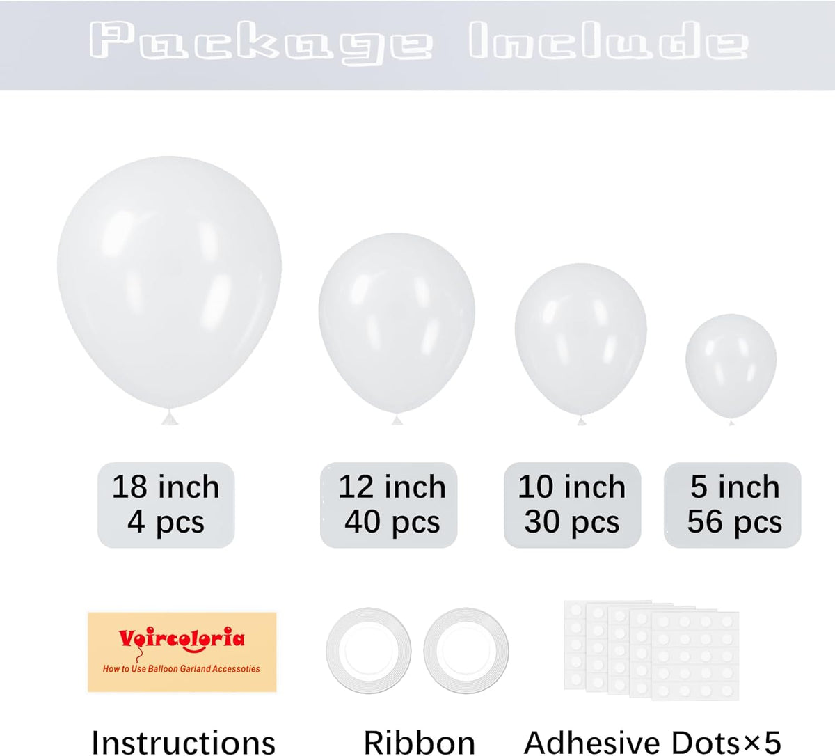 130pcs Clear Balloons Different Sizes 18" 12" 10" 5" Transparent Latex Balloon Garland Arch Kit for Birthday Baby Shower Graduation Wedding Gender Reveal Anniversary Party Decorations