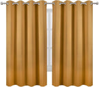 Mustard Yellow Blackout Curtains 52 x 63 Inch Length/Set of 2 Curtain - Image 2