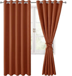 Fall Grommet Blackout Curtains for Bedroom 60 x 72 Inch Burnt Ochre | Thermal by Hiasan