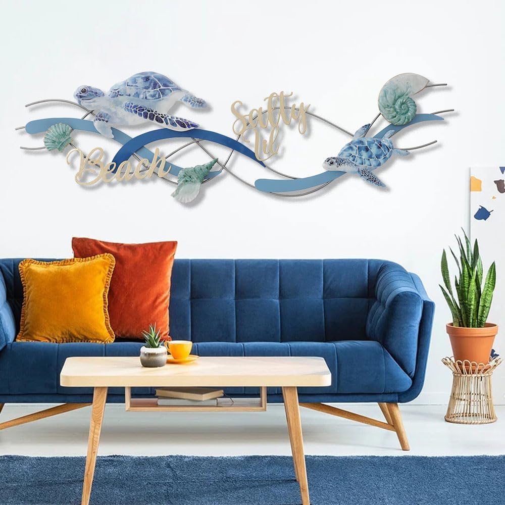 Metal Geometric Round Wall Art Abstract Metal Wall Decor for Living Room, 3d Modern Orange Circle Large Wall Art Circular Wall Decor Hanging Wall Sculptures Artwork for Outdoor Bedroom (Turtle)