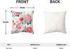 CXMEIFLY Spring Floral Pillow Covers 24 x 24 Inch Set of 2 for Watercolor Pink Flowers Decor Throw Pillows Green Leaves Plant Outdoor Decorative Cushion Cases with Zipper for Couch Bed Decorations