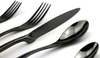 JASHII 18/10 Stainless Steel 20 Piece Mirror Polished Black Flatware Set,Dinner Knife Fork Salad Fork Coffee Spoon，Service for 4 ，Black Utensil Sets
