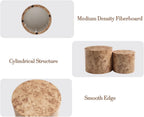 EALSON Nesting Coffee Tables Set of 2 Farmhouse Small Round End Tables Modern Wood Circle Side Table Drum Table for Living Room Small Spaces Bedroom Balcony, No Assembly, Natural Burl
