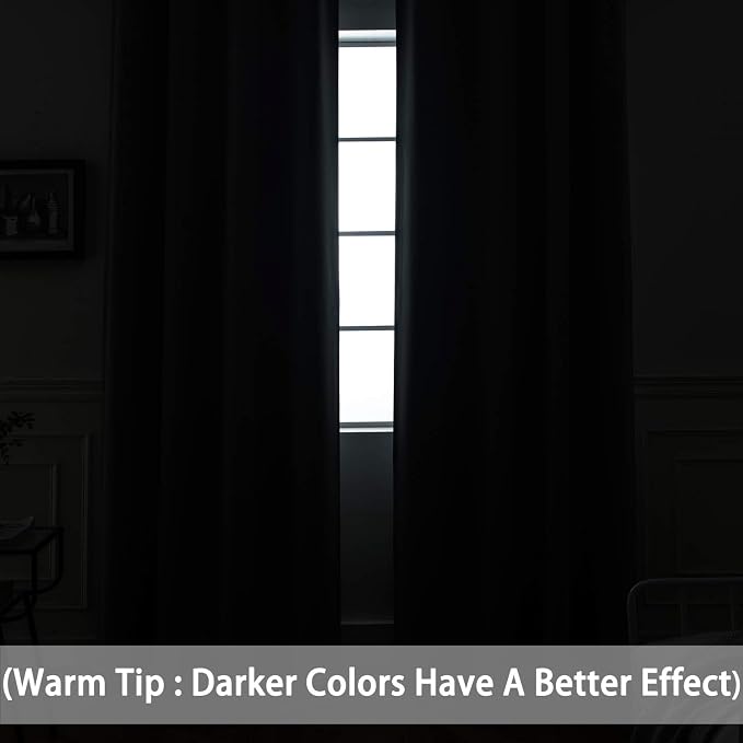 Yakamok Grey Room Darkening Curtains 84 inch Gray Sliding Door Drapes | 1 - Image 3