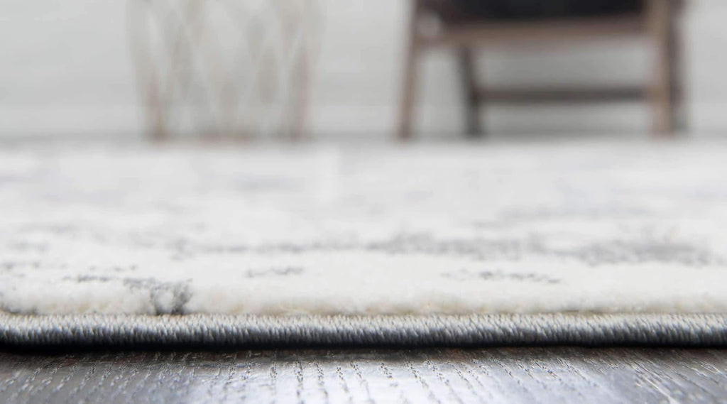 Unique Loom Rosso Collection Vintage, Geometric, Bohemian, Traditional, Distressed, Southwestern Area Rug, 2' 0" x 6' 0", Light Gray/Ivory