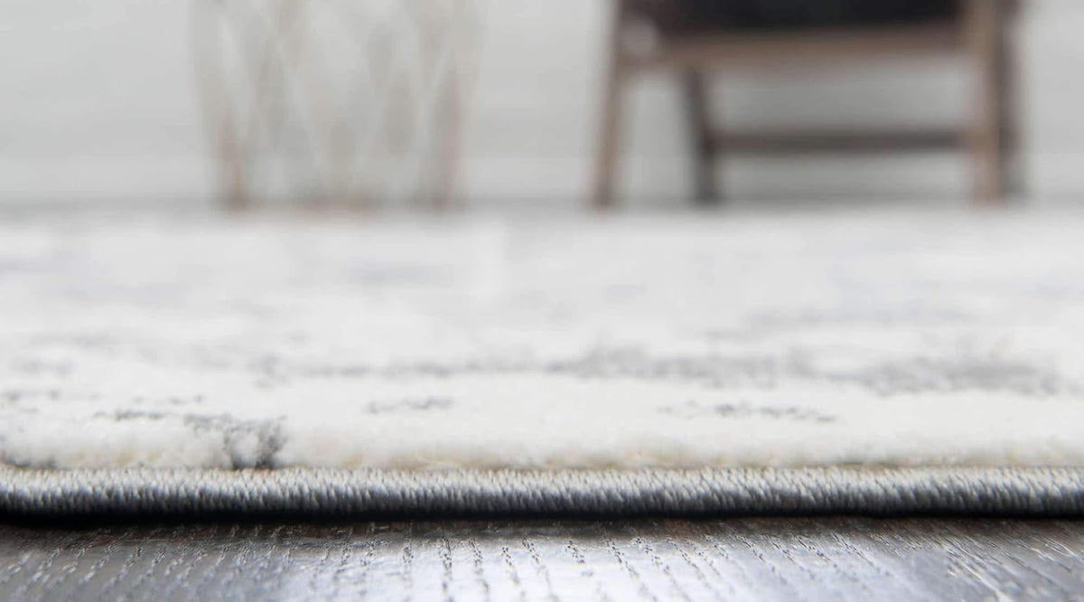 Unique Loom Rosso Collection Vintage, Geometric, Bohemian, Traditional, Distressed, Southwestern Area Rug, 2' 0" x 6' 0", Light Gray/Ivory